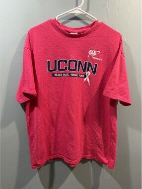 Womens Delta Pro Weight T Shirt Size XL Pink Uconn Print